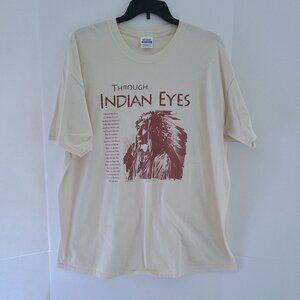 THROUGH INDIAN EYES GRAPHIC TEE- UNISEX 2XL /CULTURAL PRINT/CREWNECK